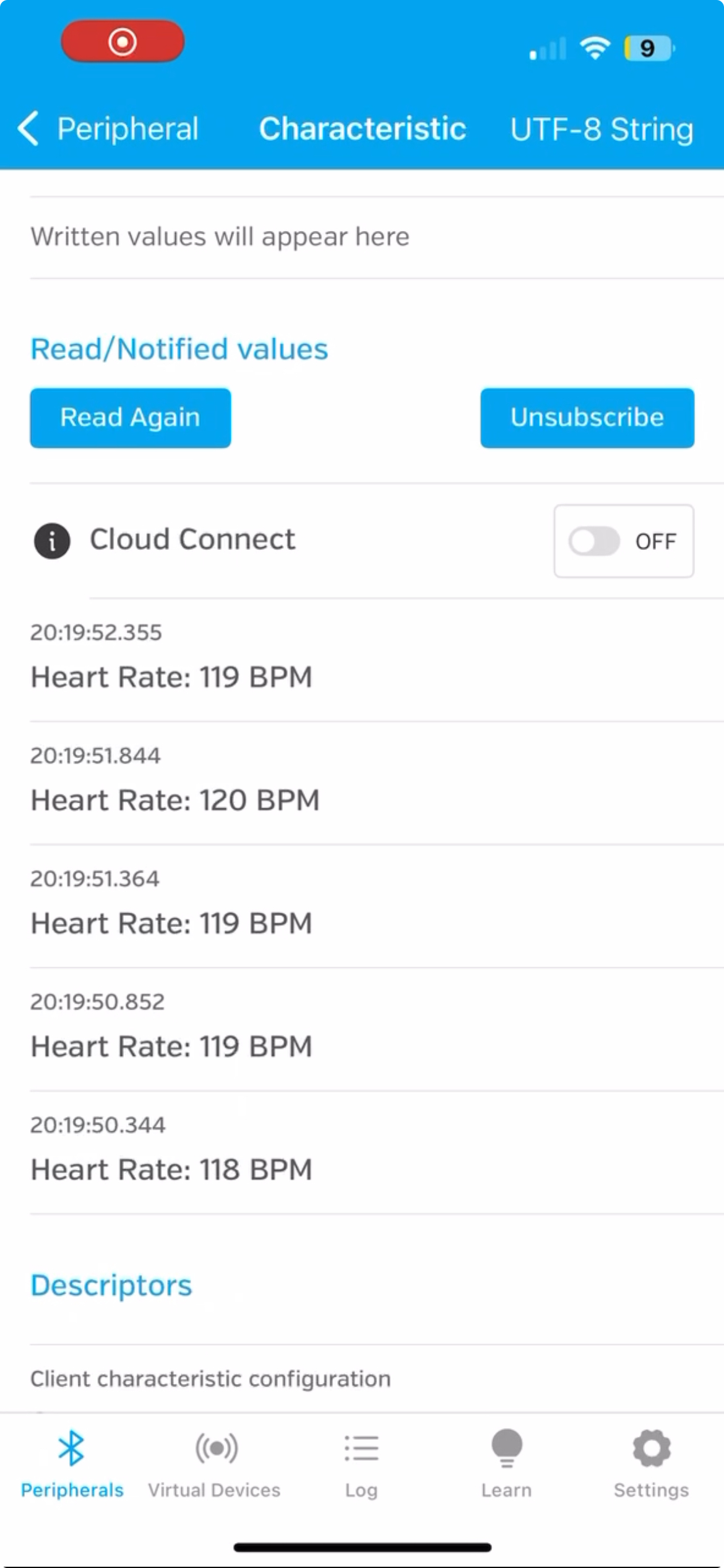 Bluetooth transmission of pacemaker readings